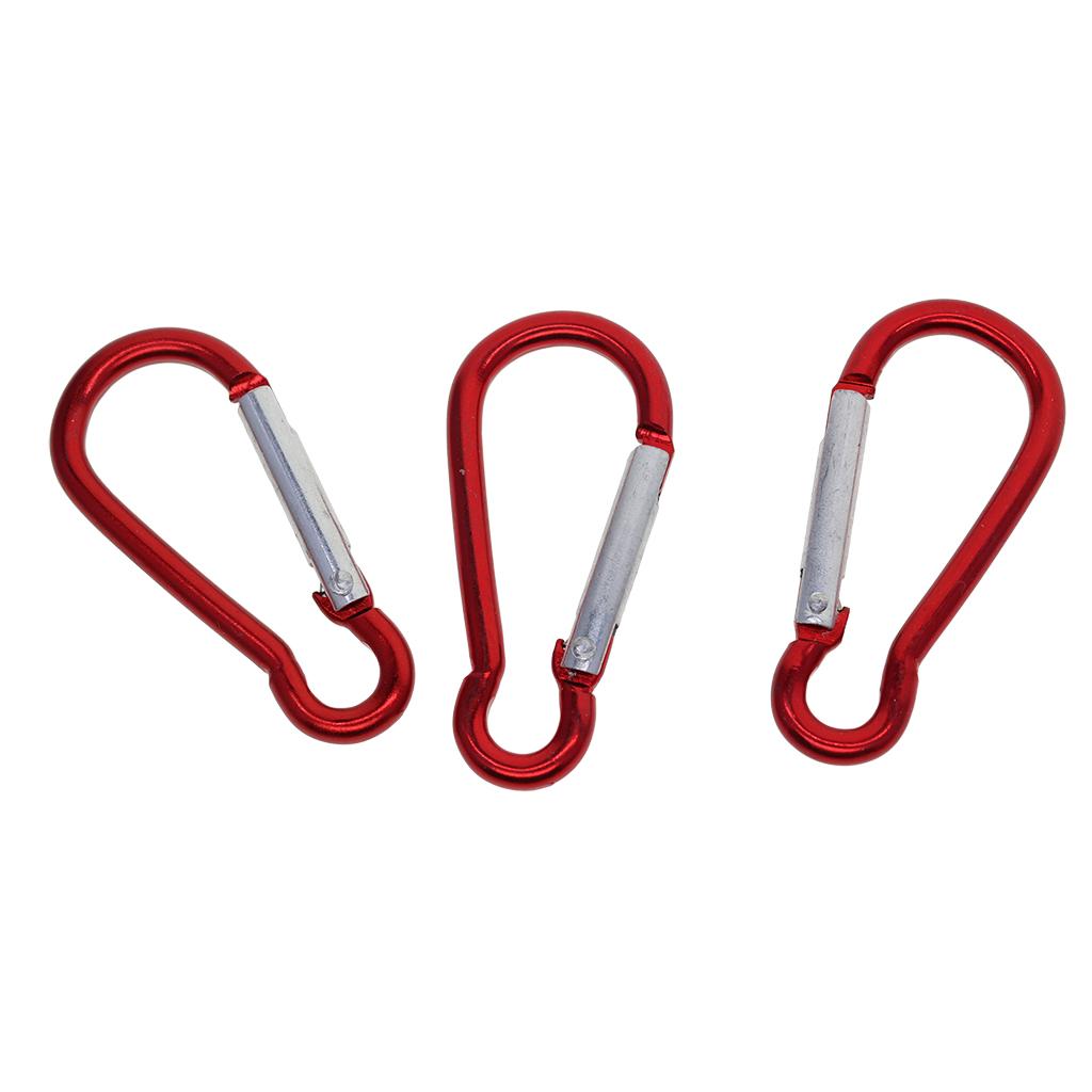 2x20 Piece D Shape Sports Hiking Carabiner Buckle Snap Spring Clip Hook Red