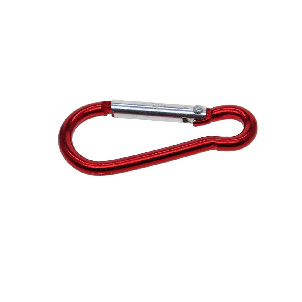 4x20 Piece D Shape Sports Hiking Carabiner Buckle Snap Spring Clip Hook Red