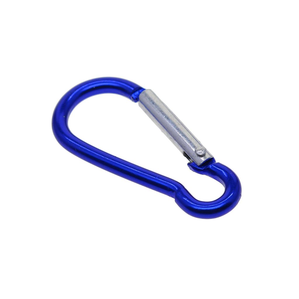 3x20 Piece D Shape Sports Hiking Carabiner Buckle Snap Spring Clip Hook Blue