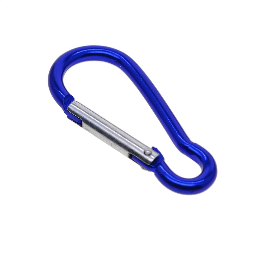 4x20 Piece D Shape Sports Hiking Carabiner Buckle Snap Spring Clip Hook Blue