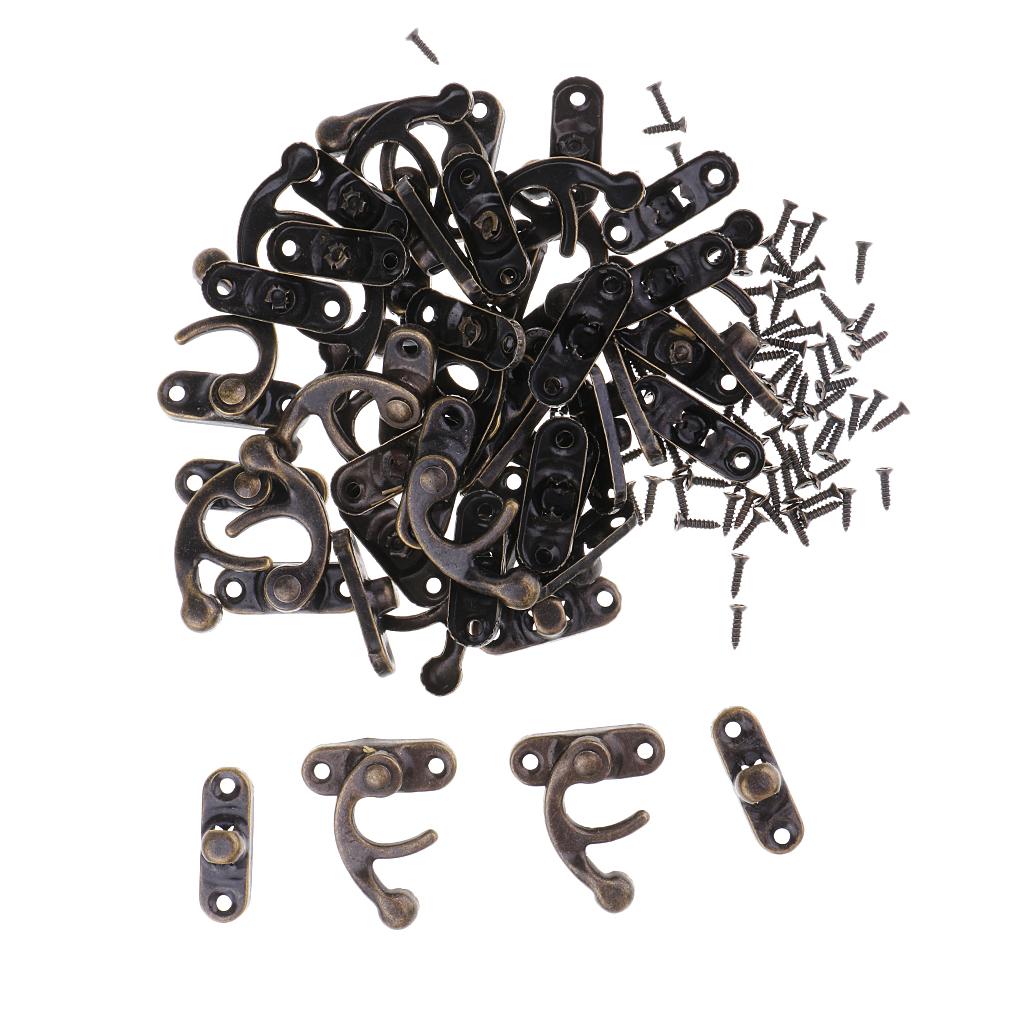 3x20 Sets Antique Cabinet Jewelry Box Wooden Box Hasp Latch Hook With Screws