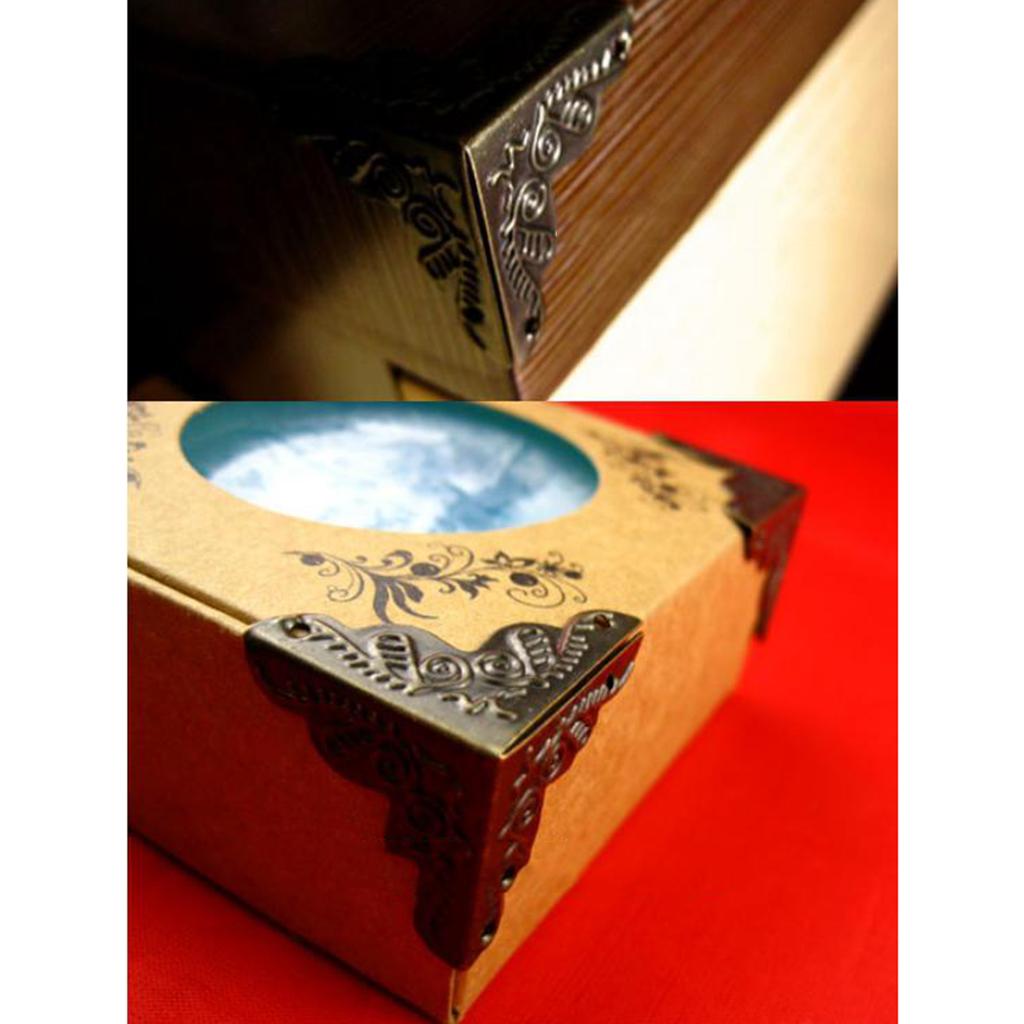2x20 Pcs Metal Corners Antique Wooden Jewelry Gift Box Corner Protector Guard Bronze
