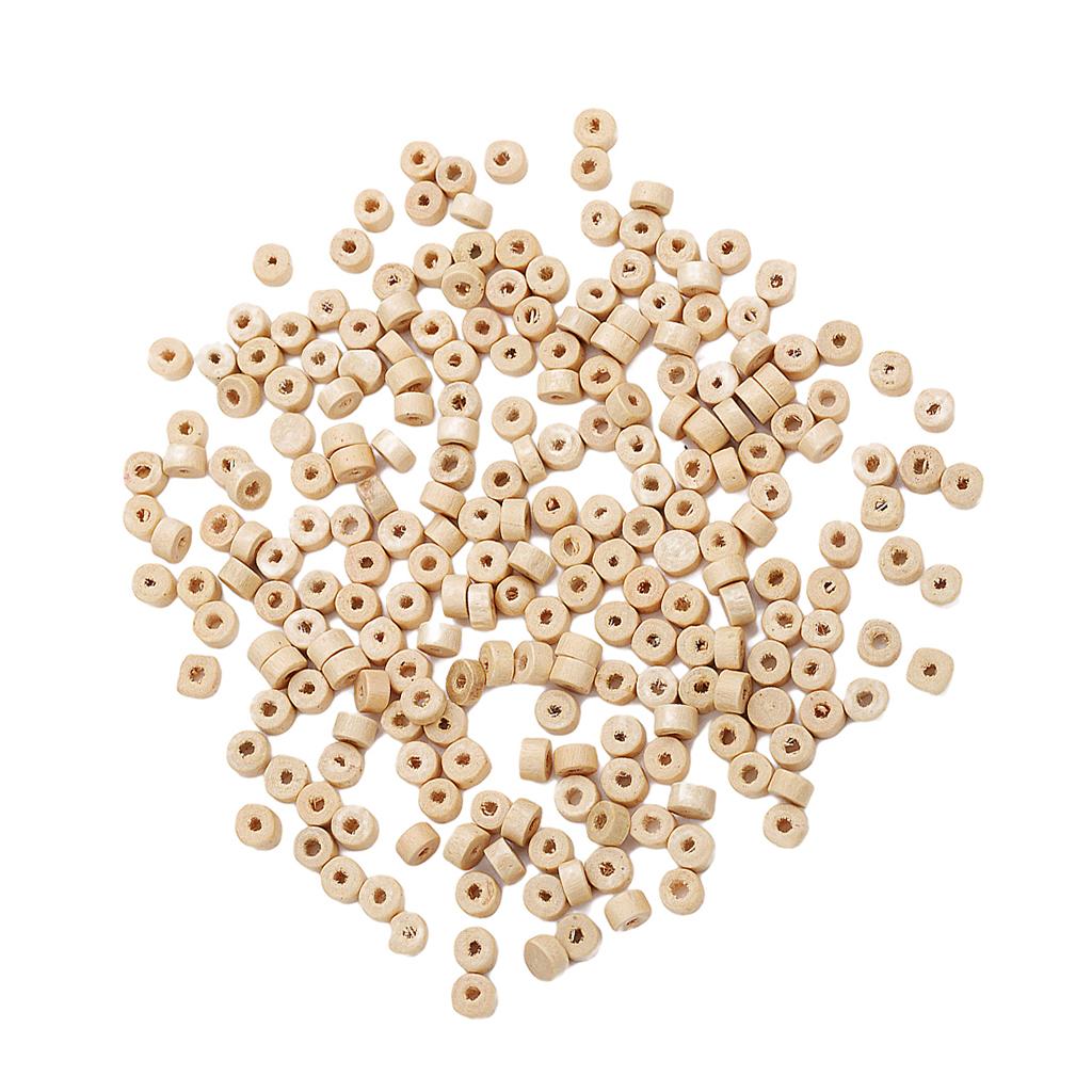 3x1000 Pieces Unfinished Wooden Rondelle Spacer Beads Jewelry Charms 5.5x3mm