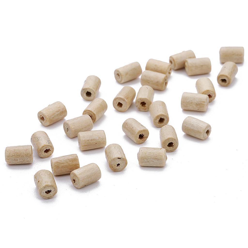 2x300pcs Natural Wooden Tube Bead DIY Jewelry Making Sewing Crafts Decors