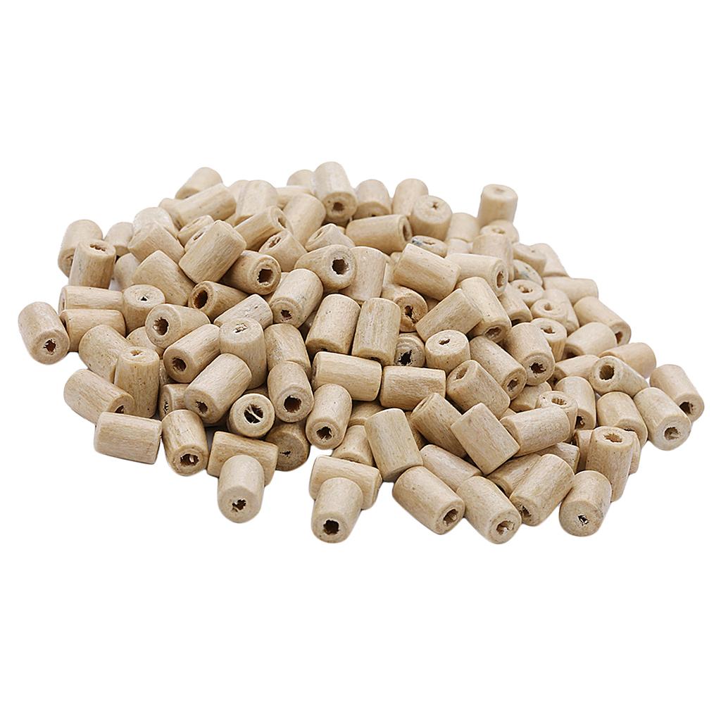 3x300pcs Natural Wooden Tube Bead DIY Jewelry Making Sewing Crafts Decors
