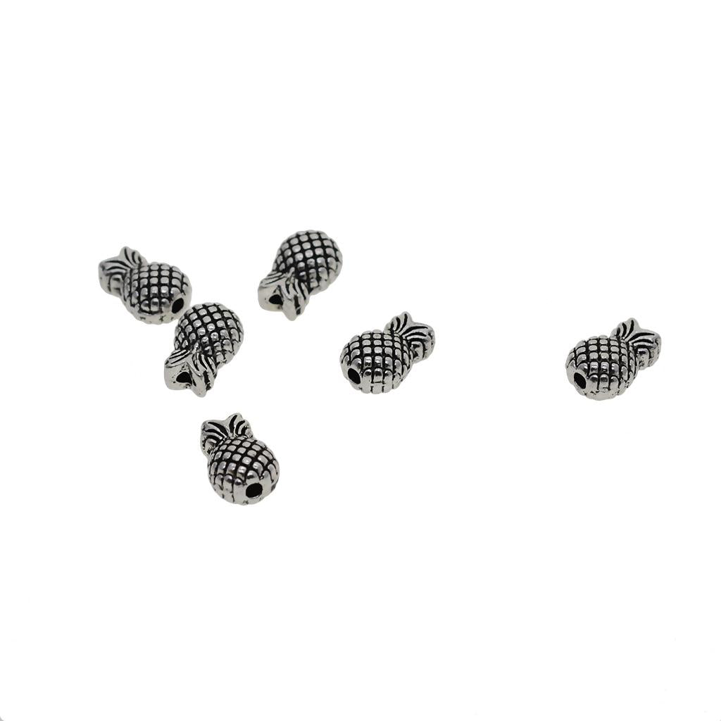 2x30 Pieces Tibetan Silver Spacer Charm Beads DIY Jewelry Findings pineapple