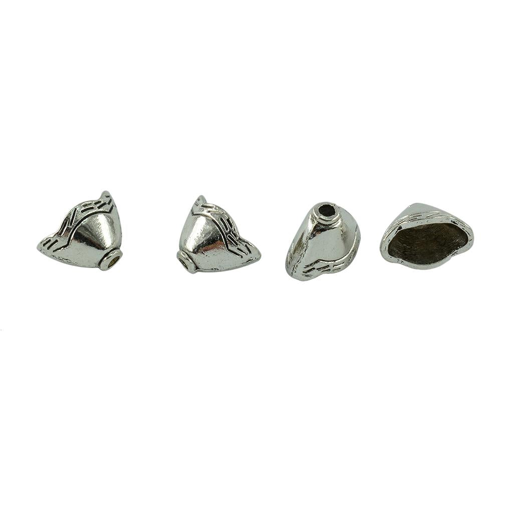2x100 Pieces Beads Cap Tassel End Cap Jewelry Making Findings Antique Silver