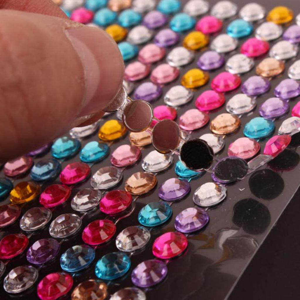 2x1 Piece Multicolor Diamond Sticker Rhinestone Self Adhesive Gem DIY Crafts