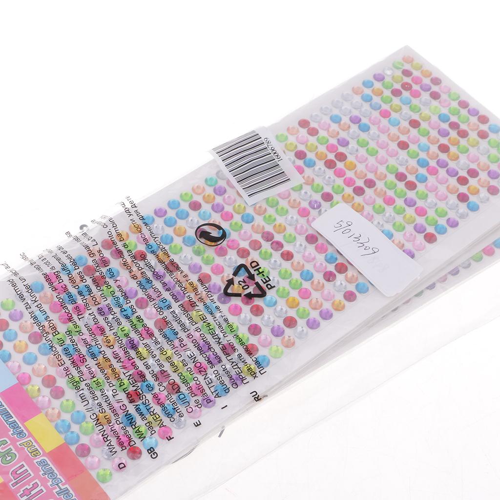 2x1 Piece Multicolor Diamond Sticker Rhinestone Self Adhesive Gem DIY Crafts