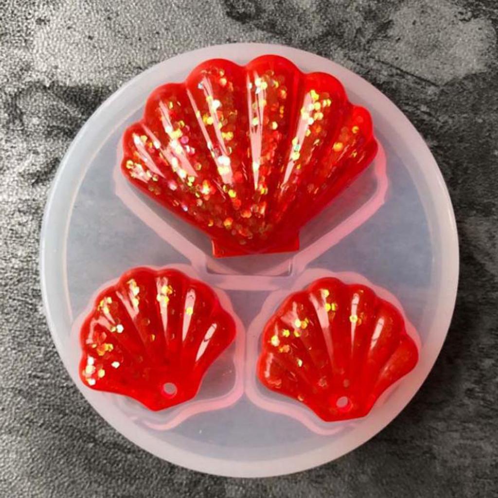 4x1 Piece Shell Shape Silicone Mold Shell Hanging Ornament Mould Craft Tools