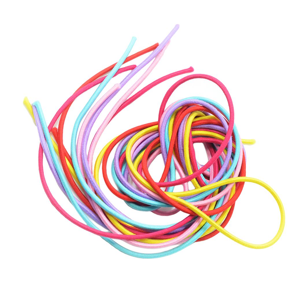 2x6 Pcs Long Straight High Elastic Rubber Band Hair String Hair Rope 100cm