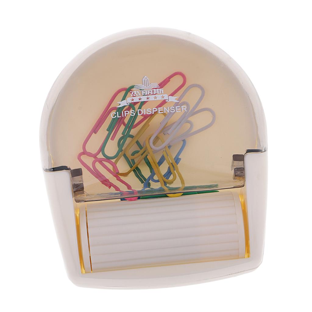 2xPaper Clip Dispenser with Magnet Wheel and 12 Clips Office Desk Top Supplies