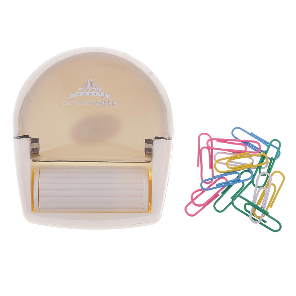 2xPaper Clip Dispenser with Magnet Wheel and 12 Clips Office Desk Top Supplies