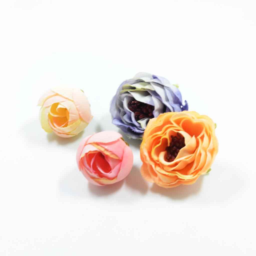 10 Pieces Assorted Artificial Flowers Heads for DIY Women Girls Headband Hairband