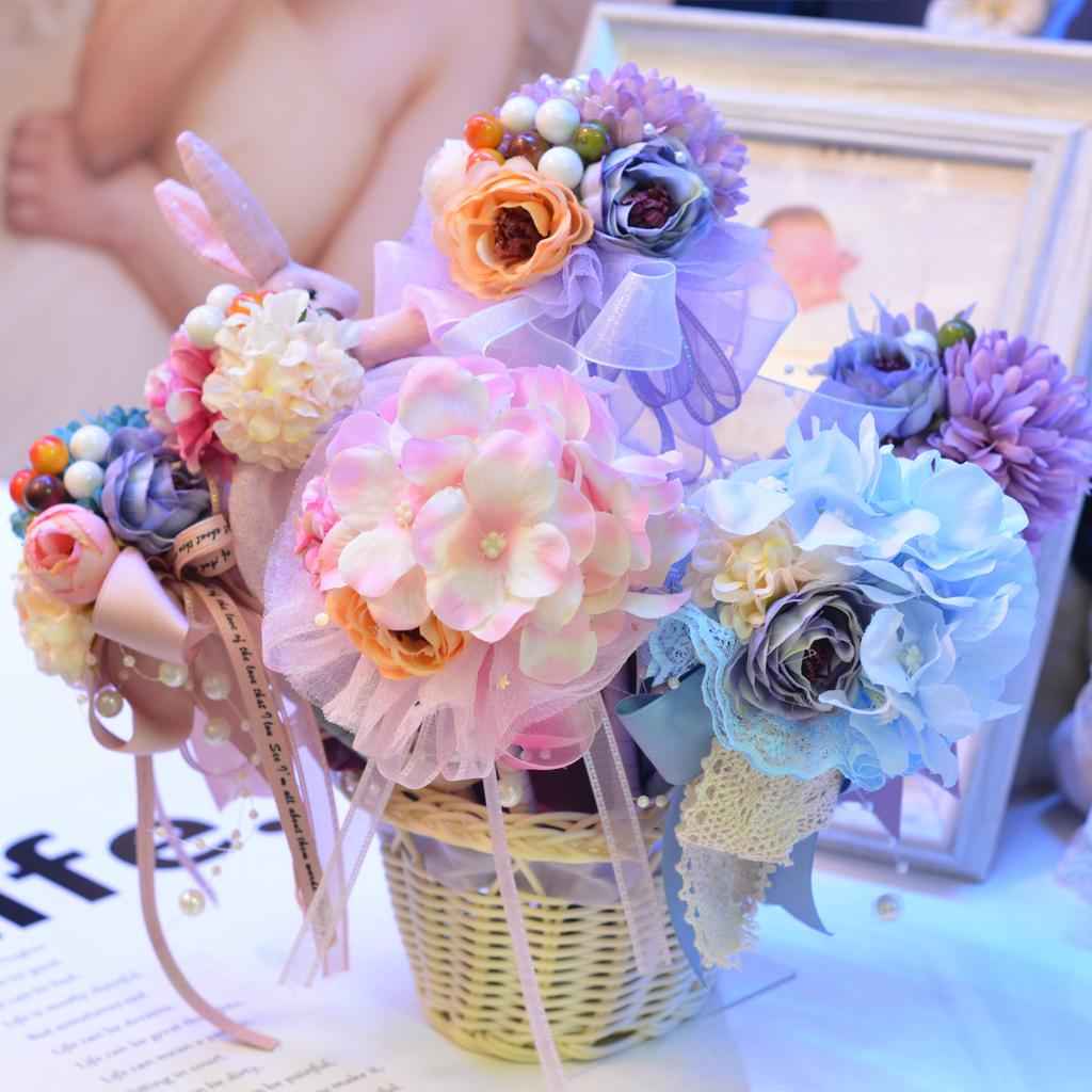 10 Pieces Assorted Artificial Flowers Heads for DIY Women Girls Headband Hairband