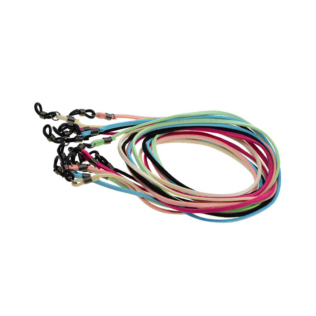 3x6 Pieces Leather Suede Securely Neck Cord Eyeglass Holder Retainer