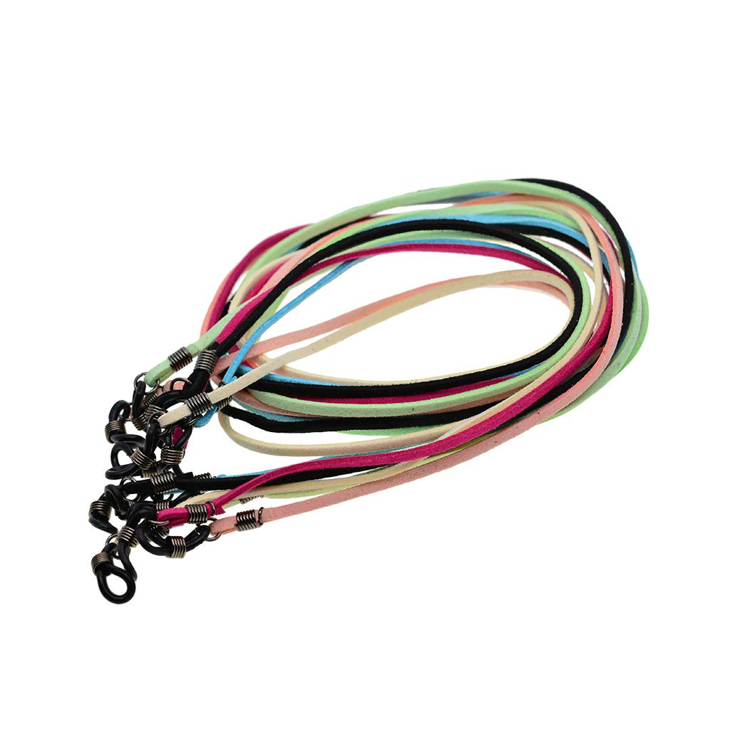 3x6 Pieces Leather Suede Securely Neck Cord Eyeglass Holder Retainer