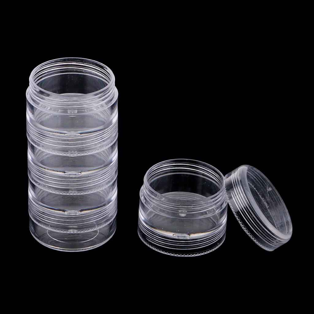2 Set 5 Layers Stackable Interlocking Screw Containers Storage Box 95x36mm