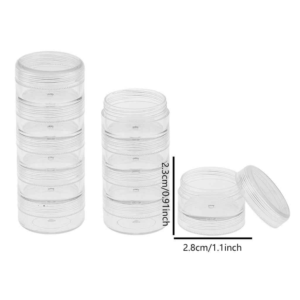 2 Set 5 Layers Stackable Interlocking Screw Containers Storage Box 95x36mm