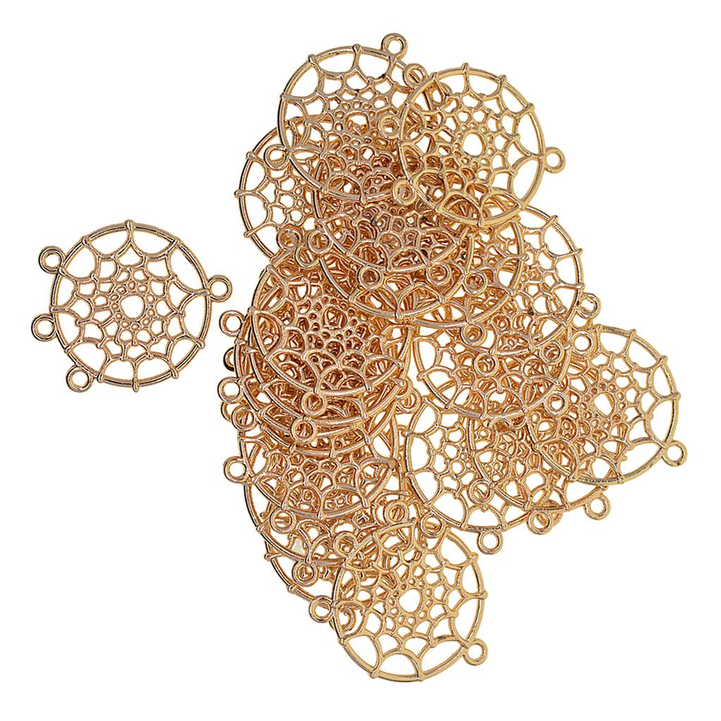 3x20 Pieces Dream Catcher Pendants Charms for Jewelry Making DIY Necklace Gold