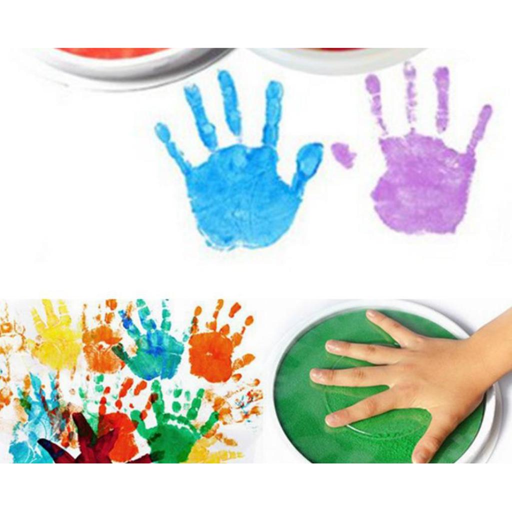 6 Pieces Large Ink Pad Stamp for Kids Children Finger Painting Card Making