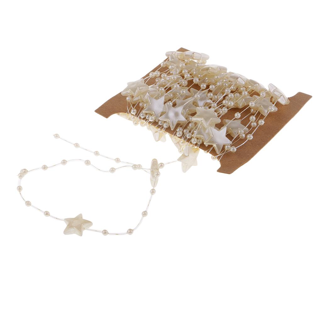 3x5m Artificial Pearls Beads Garland Chain Stars Decoration for Wedding Party
