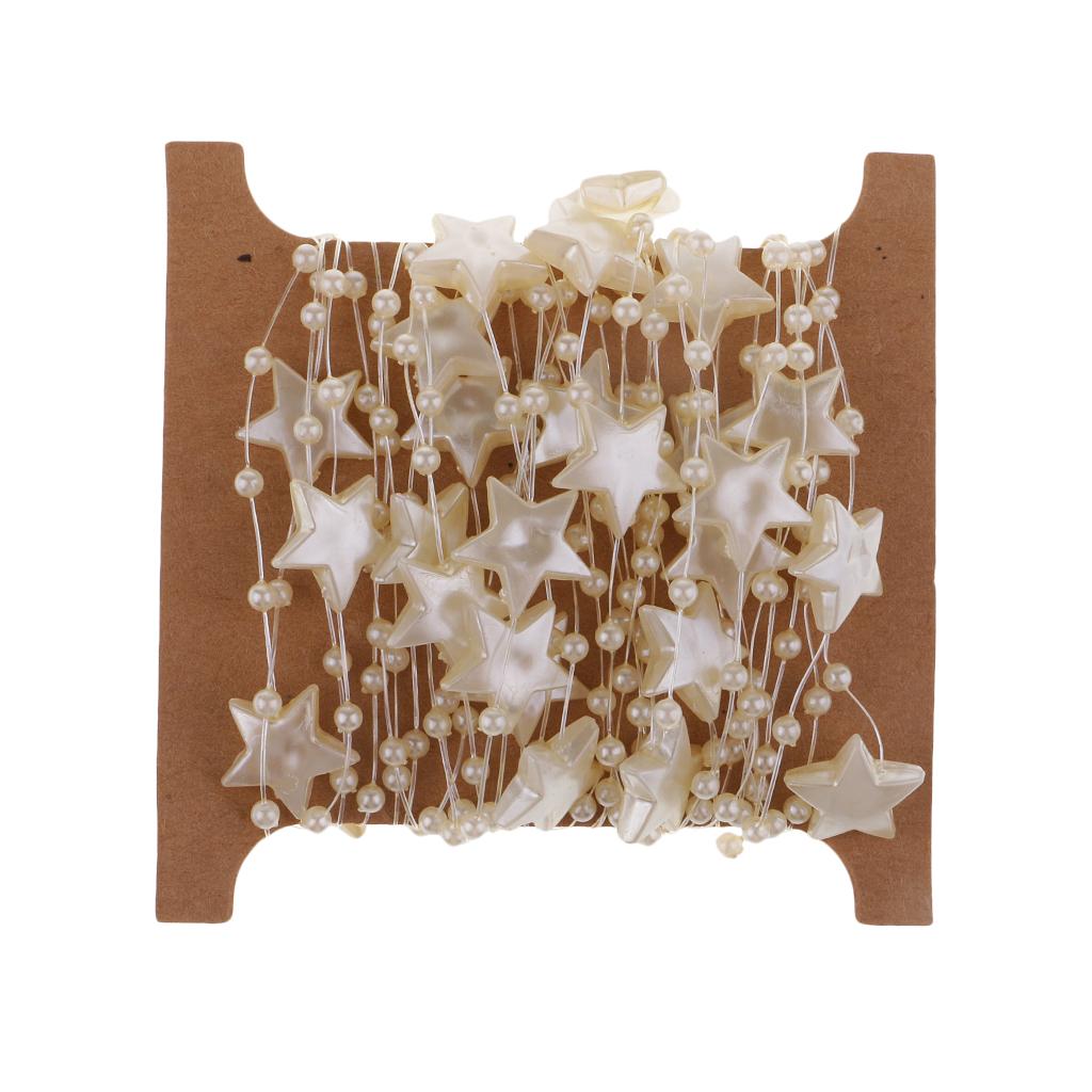 3x5m Artificial Pearls Beads Garland Chain Stars Decoration for Wedding Party