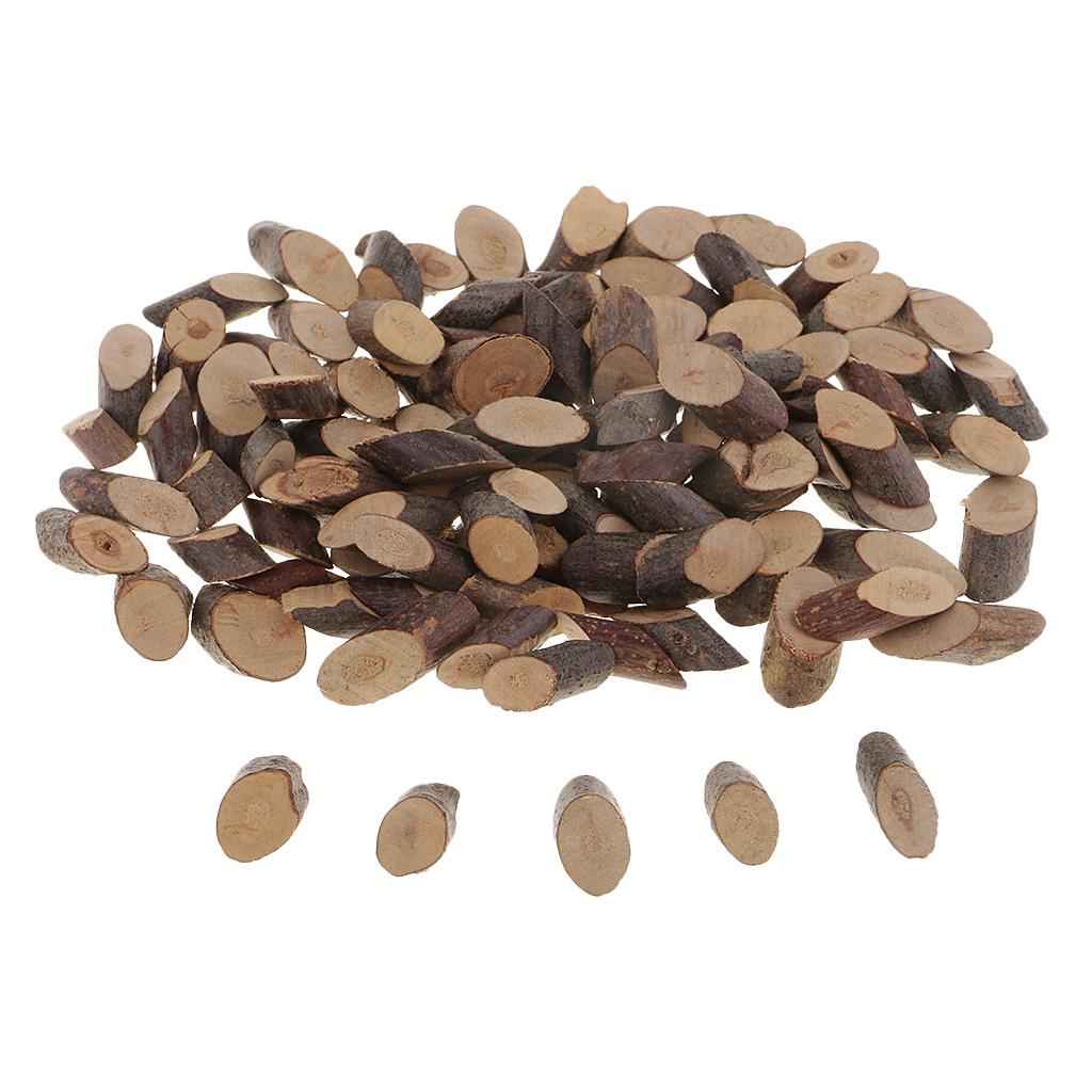 100 Pieces Natural Tree Bark Small Wood Slices Wedding Christmas Home Decor