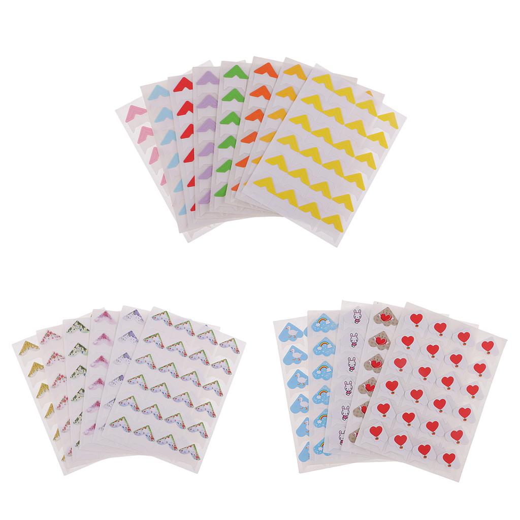 3x6 Sheets Mounting Photo Sticker Paper Corner Sticker for Scrapbooking Album