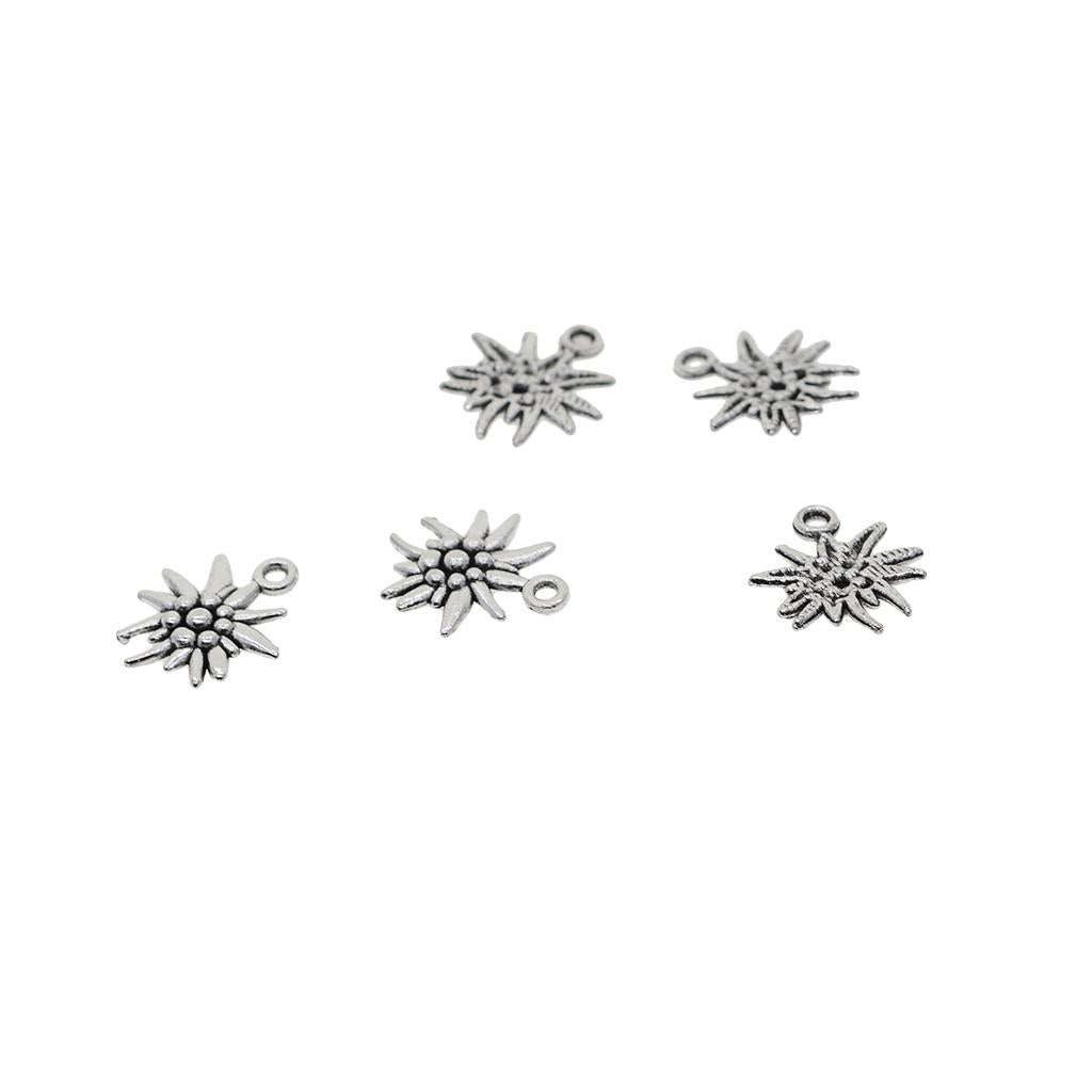 2x100 Pieces Alloy Fruit Flower Pendants DIY Necklace Bracelet Charms Silver