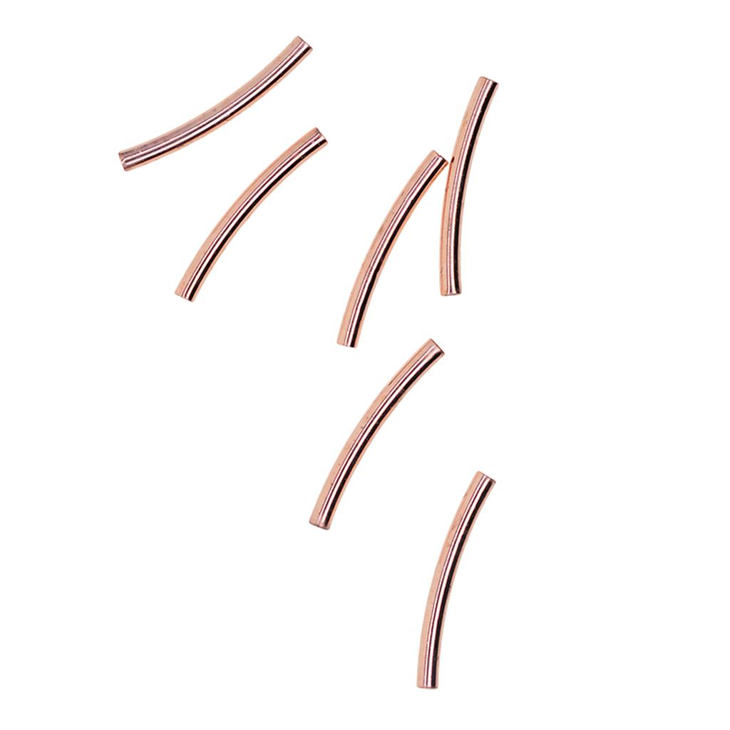 4x50pcs Beading Tube Beads Smooth Tube Finding Jewelry Making DIY Rose Gold