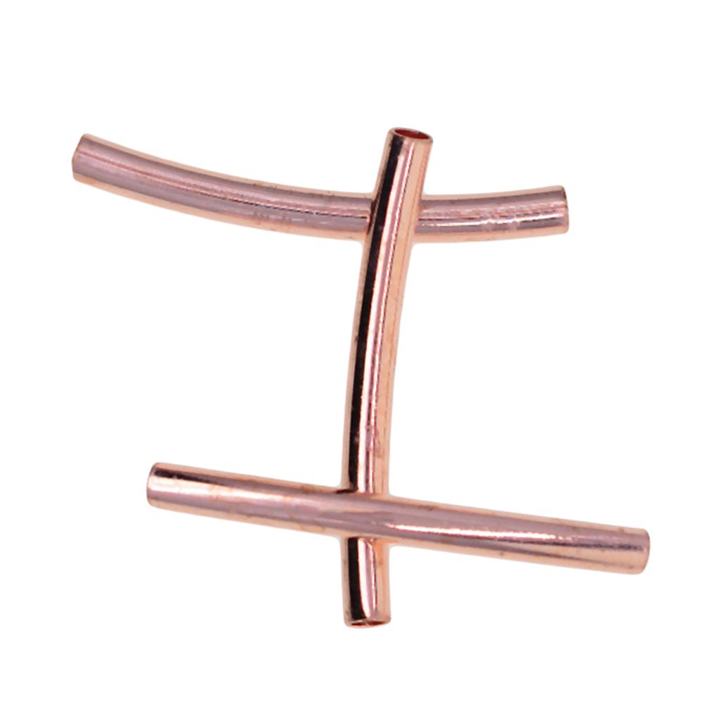 3x50pcs Beading Tube Beads Smooth Tube Finding Jewelry Making DIY Rose Gold