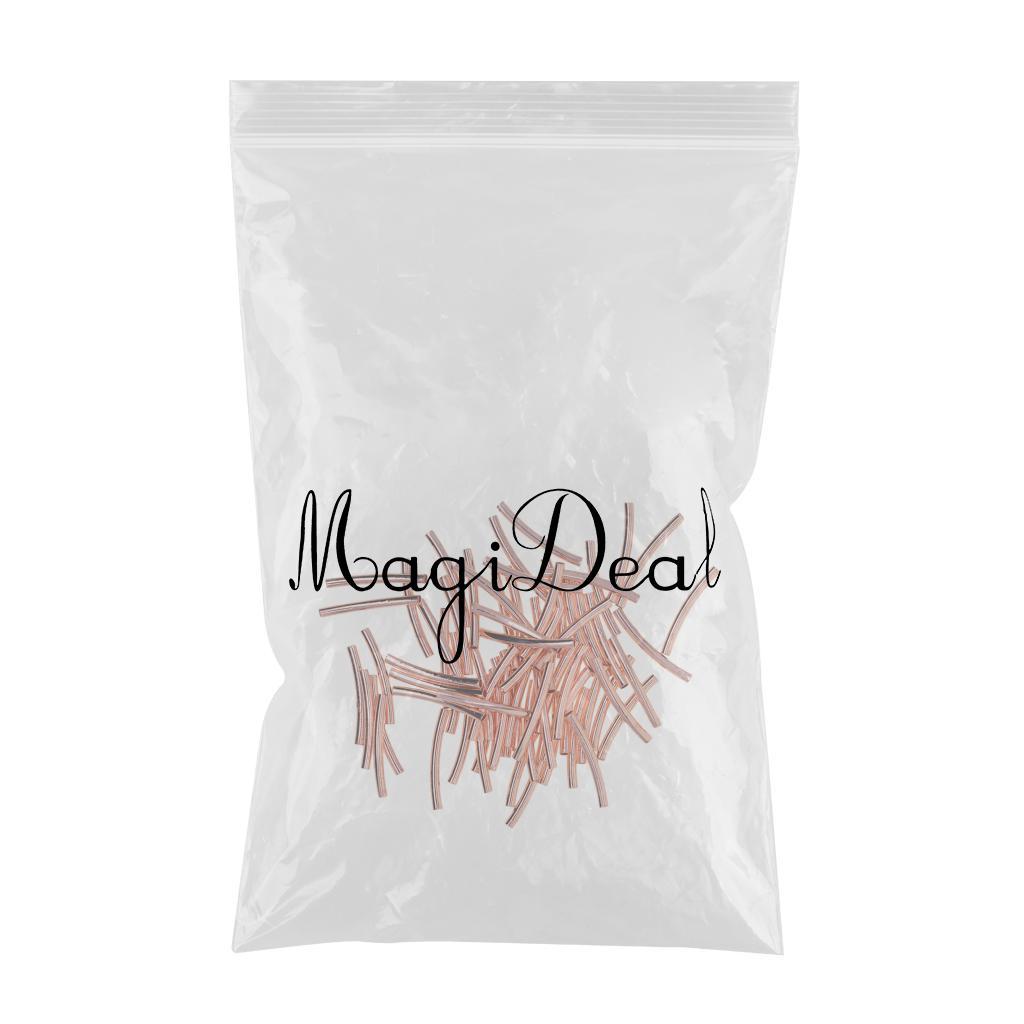 3x50pcs Beading Tube Beads Smooth Tube Finding Jewelry Making DIY Rose Gold