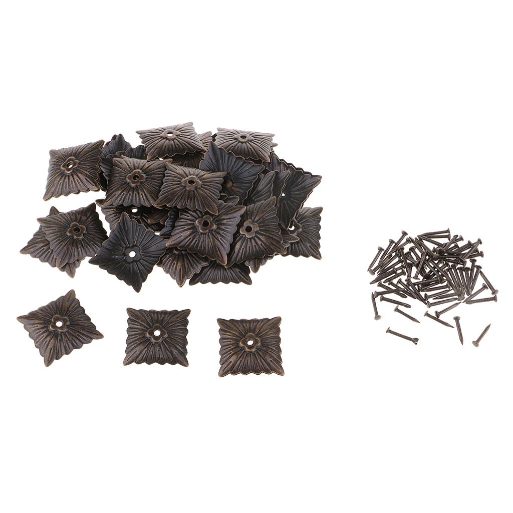 2x50 Pieces Square Tacks Nails Stud Pins Sofa Furniture Wall Upholstery Decor