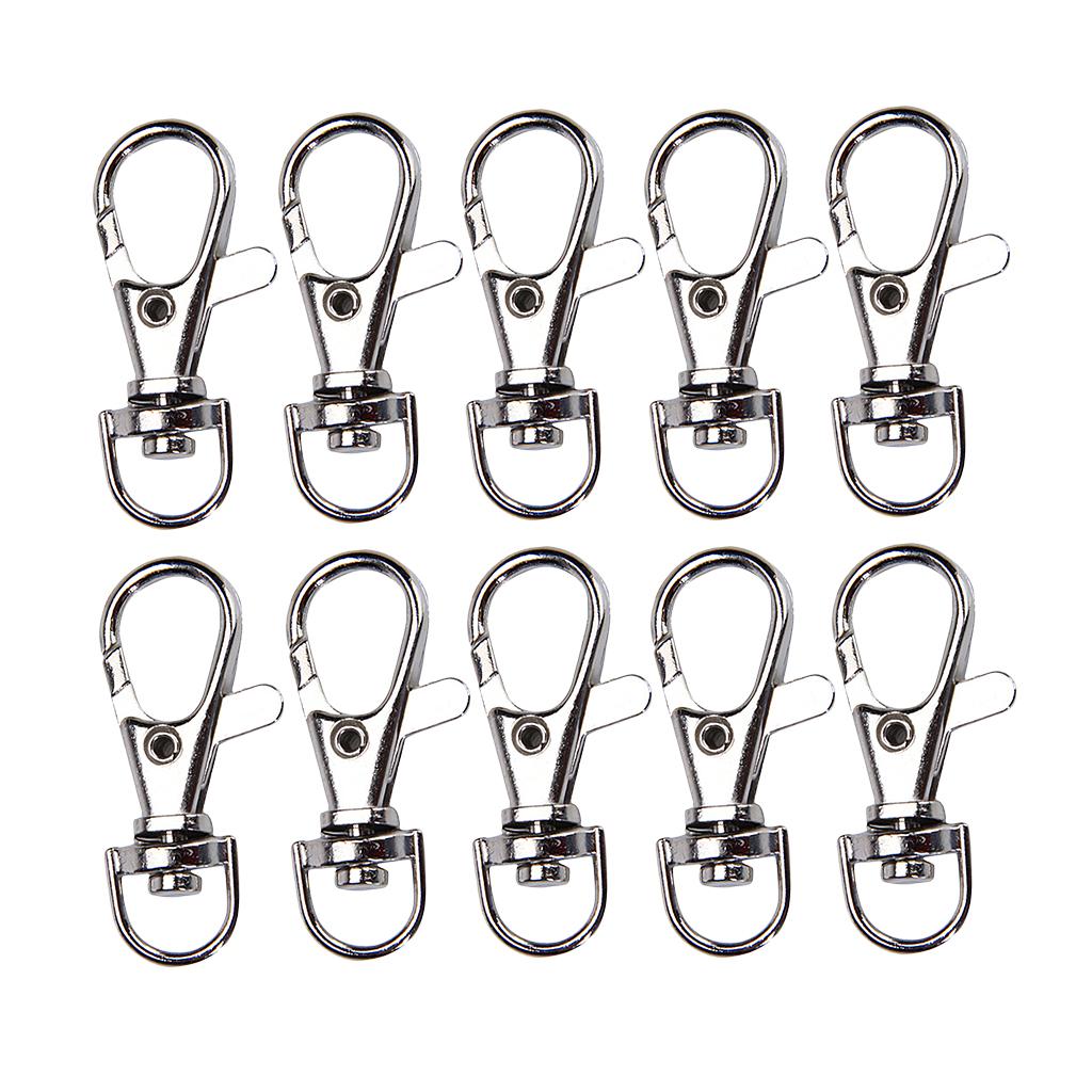 3x10 Pieces Silver Swivel Clasps Lanyard Snap Hook Lobster Claw Clasp Findings