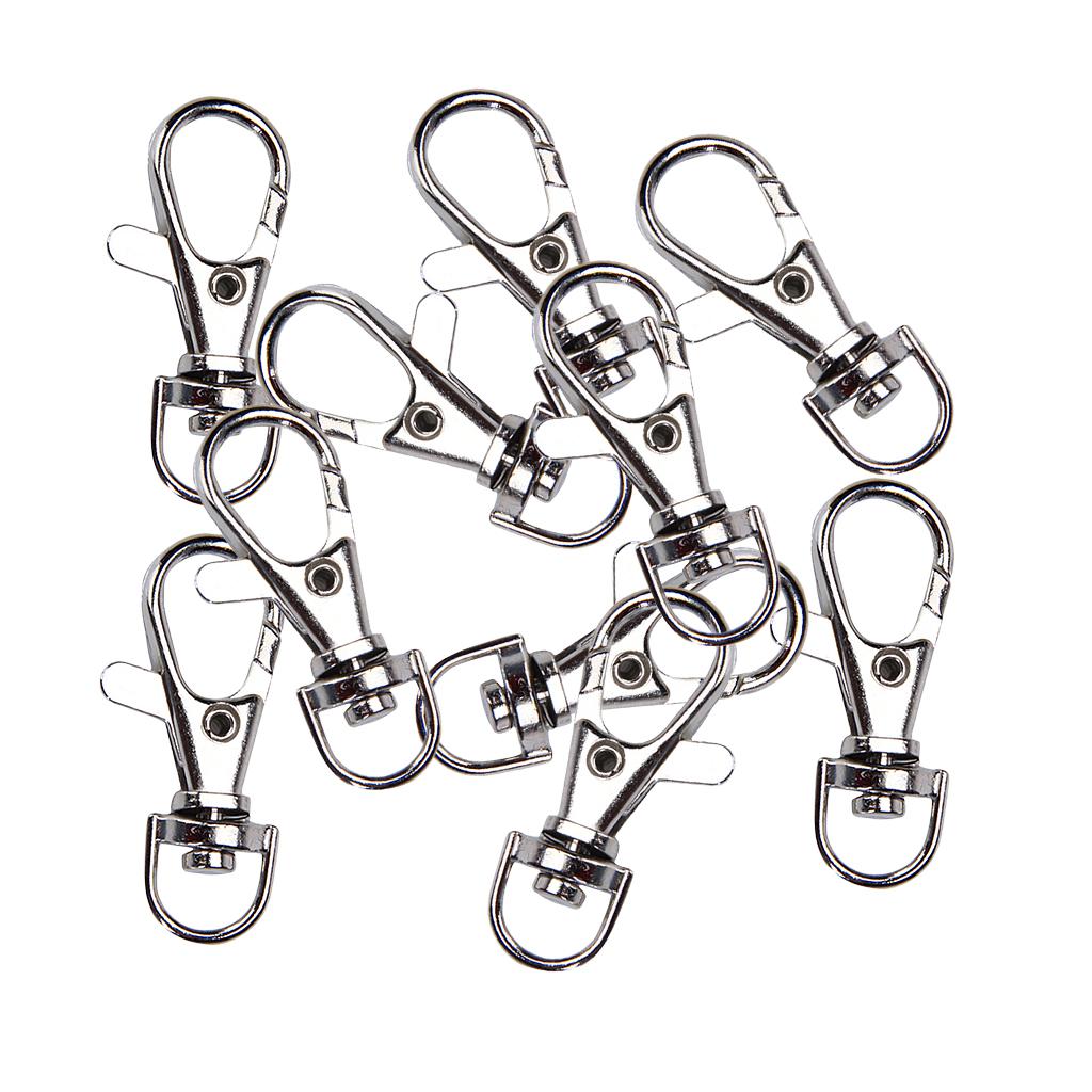 5x10 Pieces Silver Swivel Clasps Lanyard Snap Hook Lobster Claw Clasp Findings
