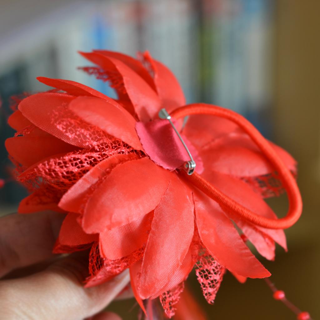 3xPearl Silk Feather Flower For Corsage ,Brooch ,Wrist ,Fascinator DIY purple