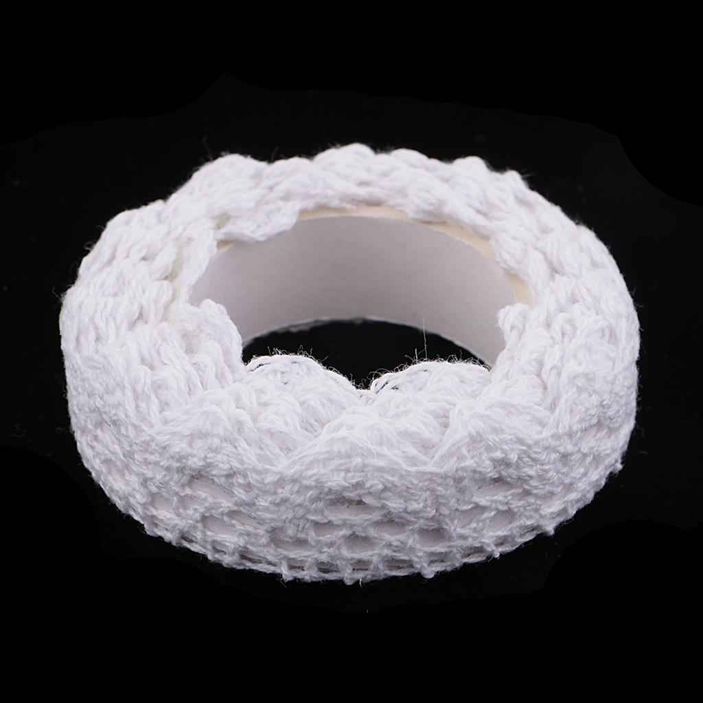 2 Yards Self Adhesive Cotton Lace Decorative Sticky Ribbon Tape 15mm White
