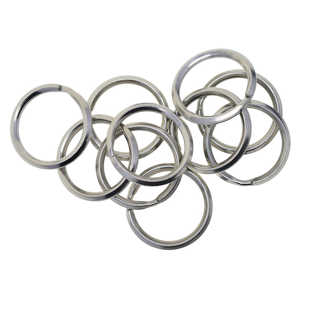 4x10 Pieces Stainless Steel Double Split Ring Key Rings Keychain DIY Findings