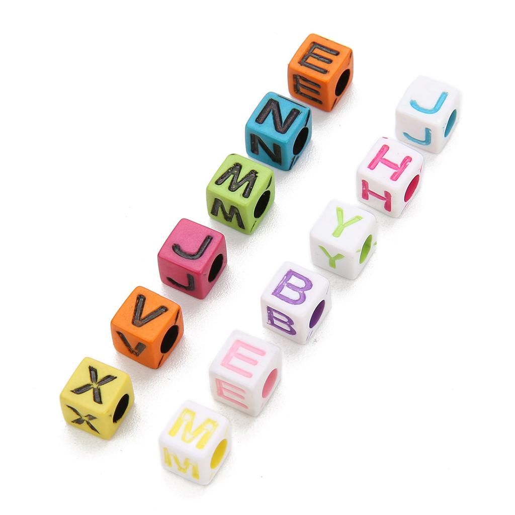 3x200Pcs Acrylic Alphabet Letter Bead Large Hole Loose Bead DIY Jewelry Making