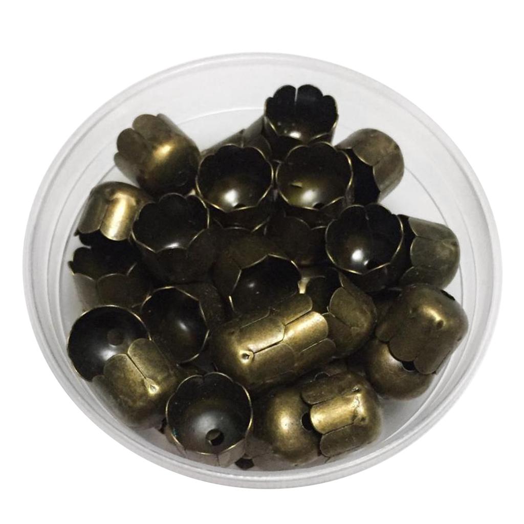 2x45Pcs End Caps Jewelry Iron 10mm Cord End Cap Findings Antique Bronze