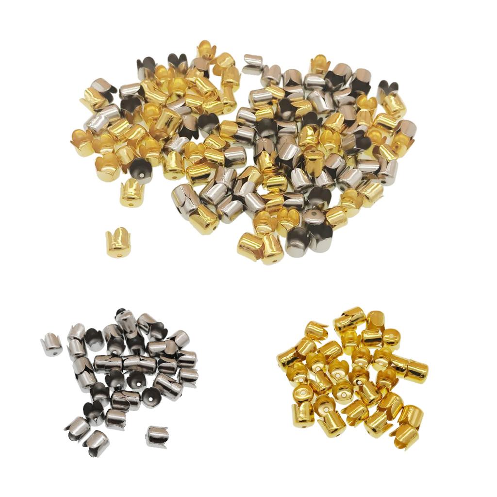 4x160pc plated Bead Caps Flower Tassel end beads Necklace Jewelry DIY gold