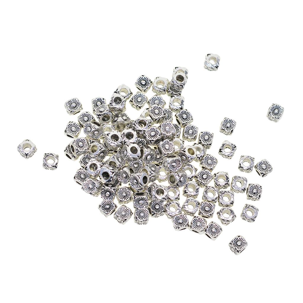 2x100 Pieces Tibetan Silver daisy Spacer Beads Jewelry Findings DIY Accessory