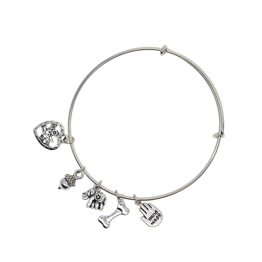 4x50x Tibetan Silver 3D Lucky Cute Elephant daisy flower Charms Jewelry DIY