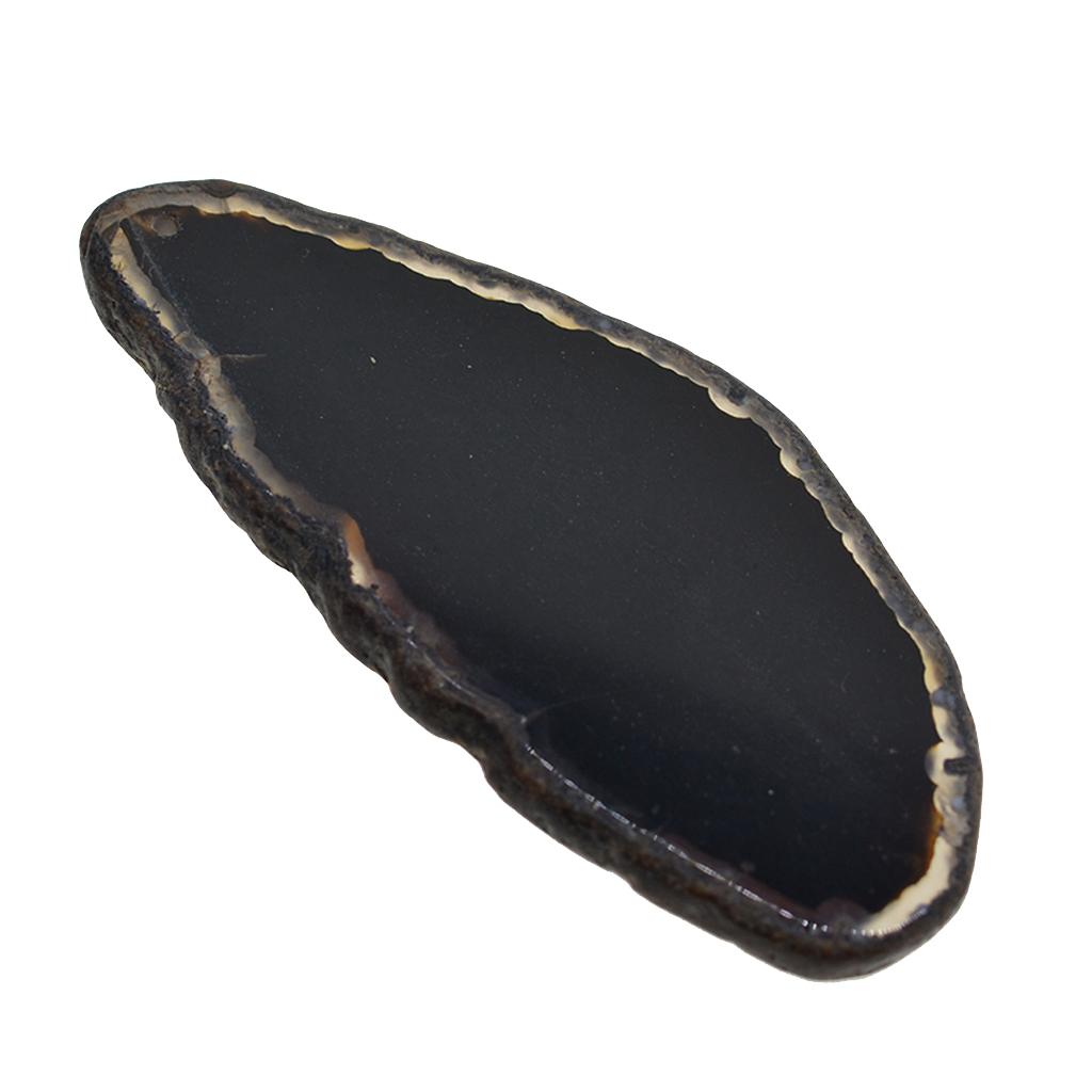 2xBlack Irregular Agate Quartz Slice Drilled Pendant Jewelry Making Charms