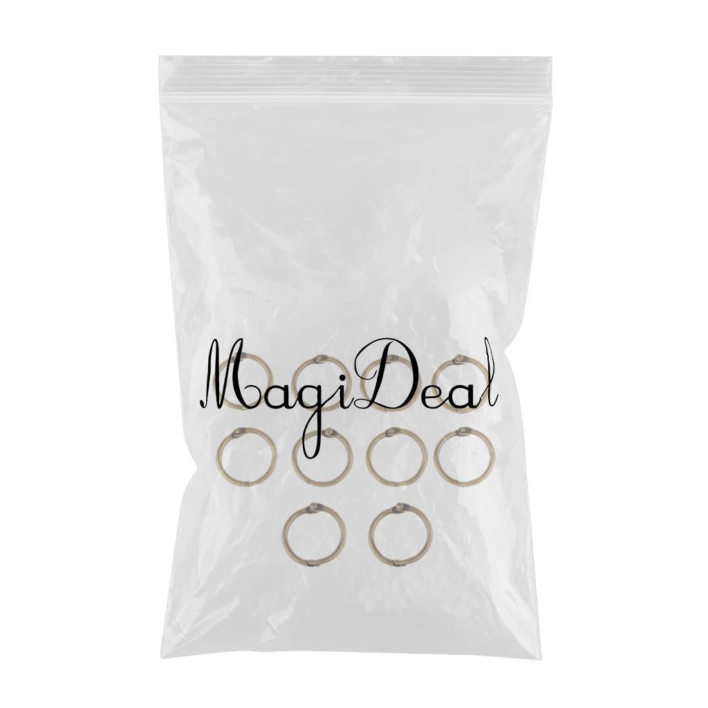 4x10 Pieces 2cm Album Binder Spiral Ring Refillable Loose Leaf Rings Bronze