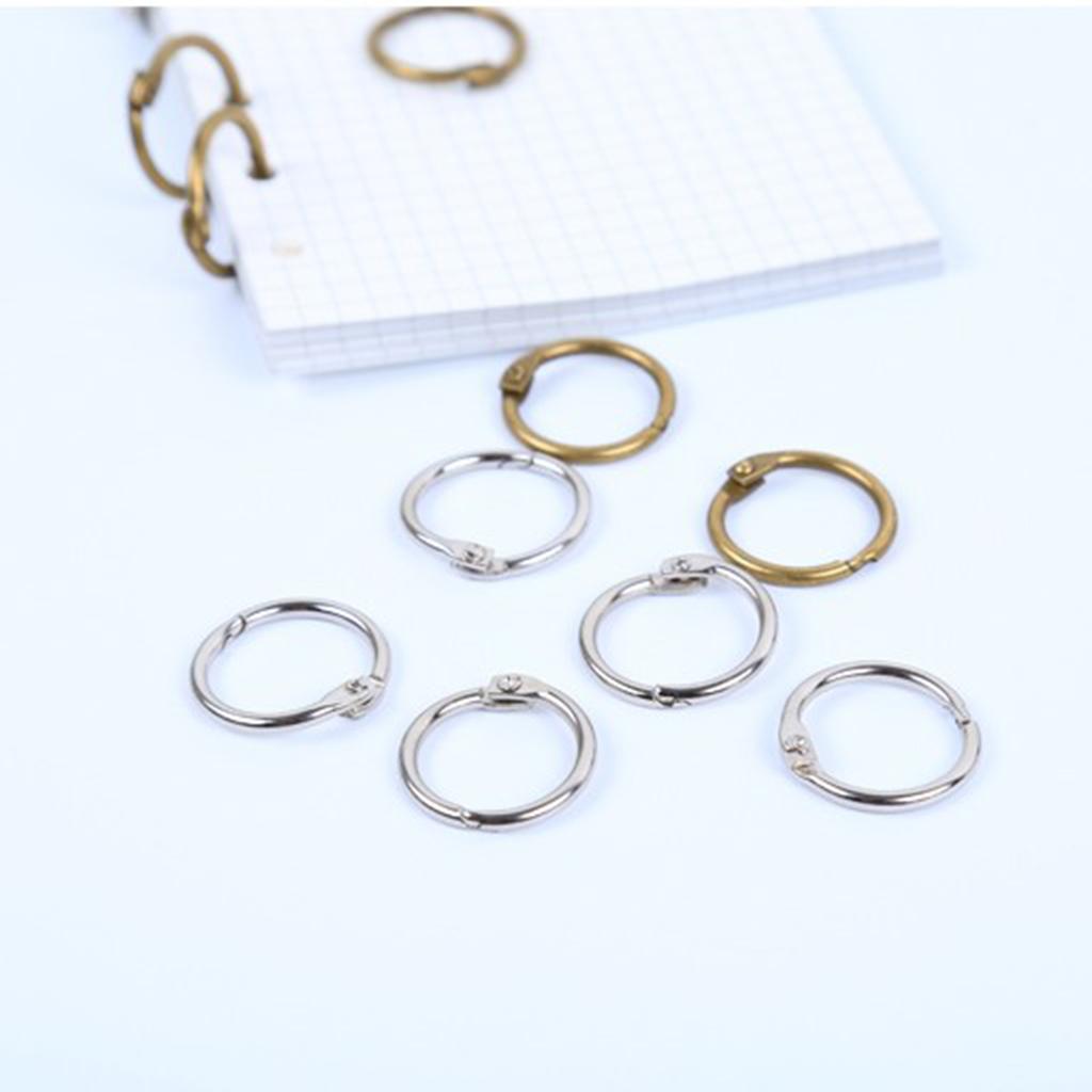 2x10 Pieces 2cm Album Binder Spiral Ring Refillable Loose Leaf Rings Silver