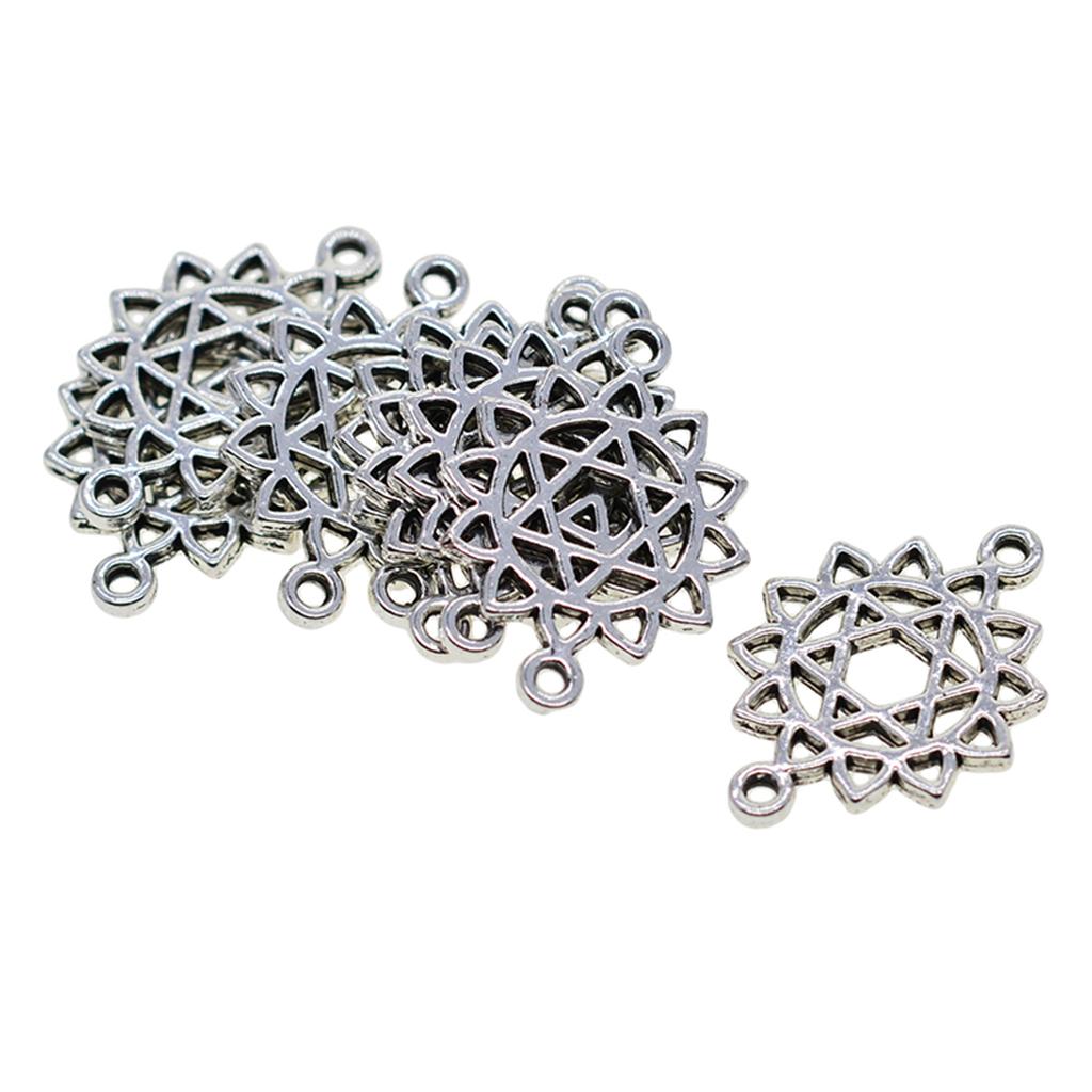 2x50x Tibetan Silver hexagram Charms pendants DIY crafts jewelry making