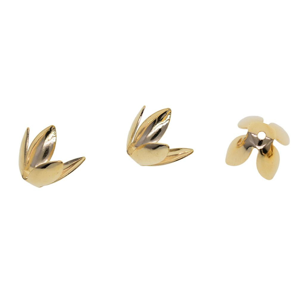 3x50Pcs adjustable Lily Flower Metal Fringe tassel cap DIY beads crafts supply