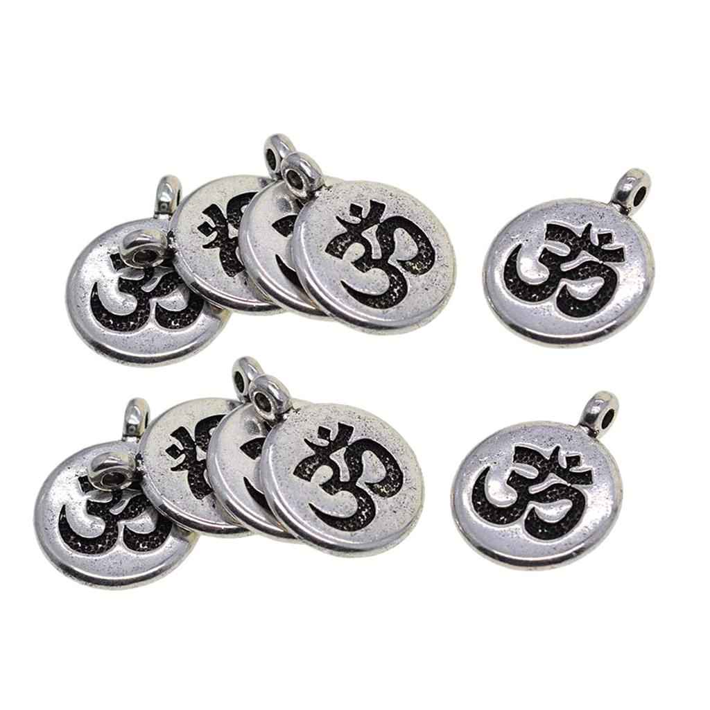 30x Tibetan Silver Yoga Charms DIY Pendant for Necklace Jewelry Making OM